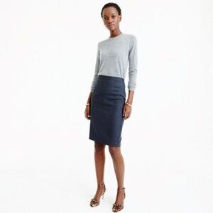 J. Crew Wool Grey Pin Stripe Pencil Skirt